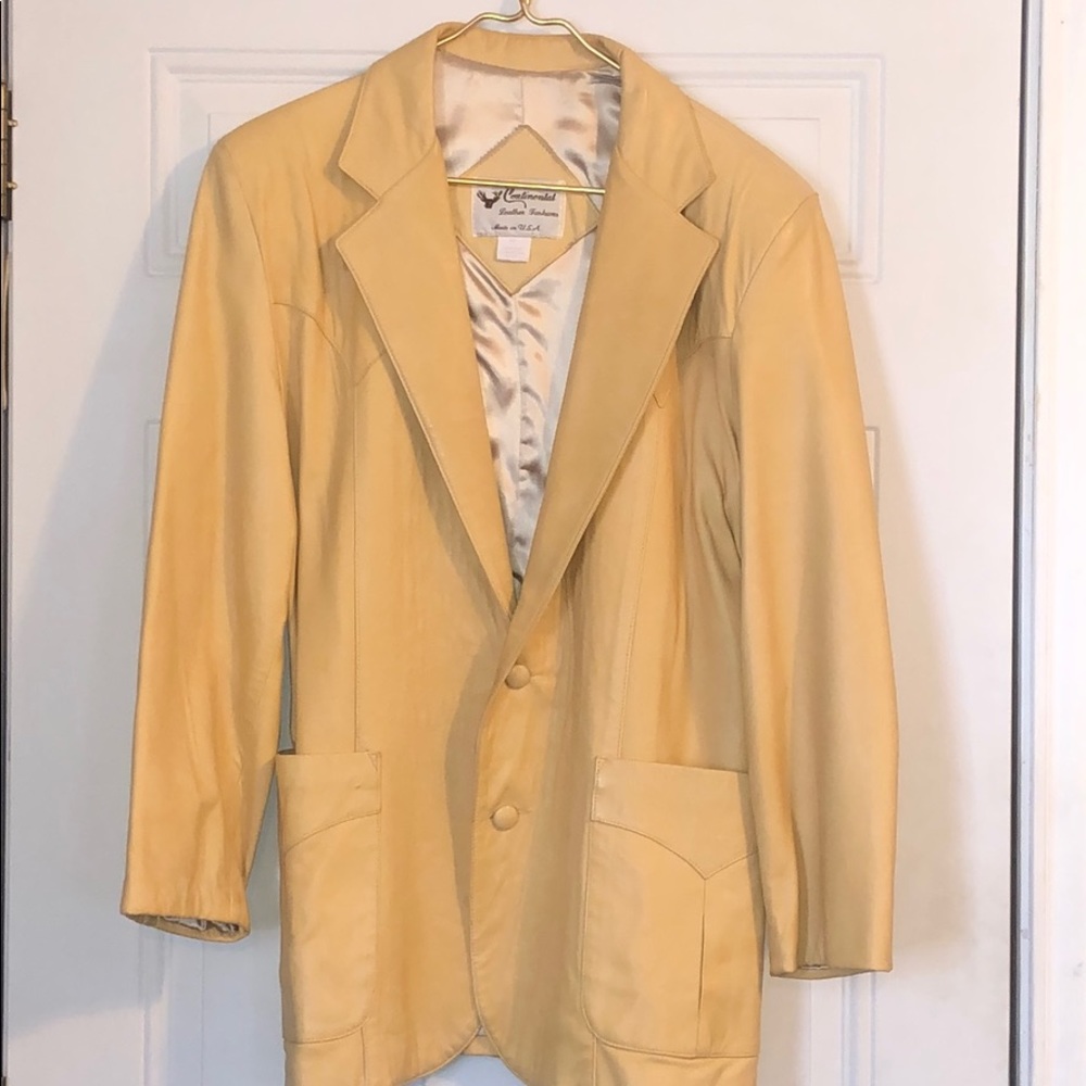 Vintage Continental English lamb skin leather coat